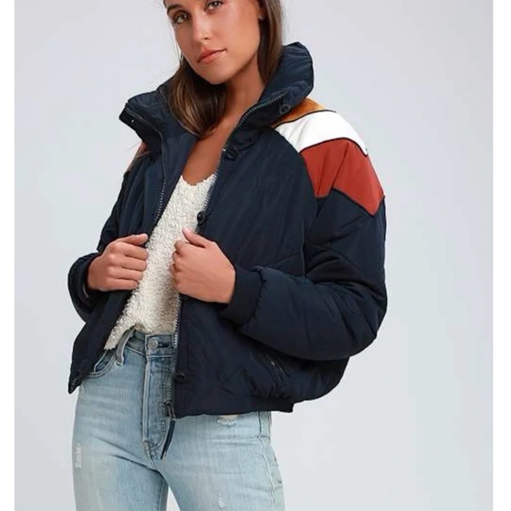 Free People Heidi Ski Cropped Puffer Jacket Size M
